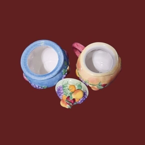 Sango sangria set of 7 pcs butter dish salt& pepper creamer& sugar lid - Picture 10 of 12